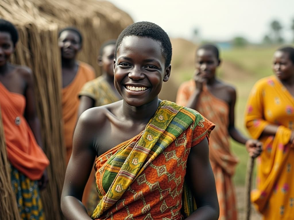 12k photography of Africans, 1920s or 1950s, palmoil merchant, africa, in the style of canon 50mm f/0.95, balinese art, wollensak 127mm f/4.7 ektar, cottagepunk, womancore, southern countryside, grisaille with style of Ancient Africans