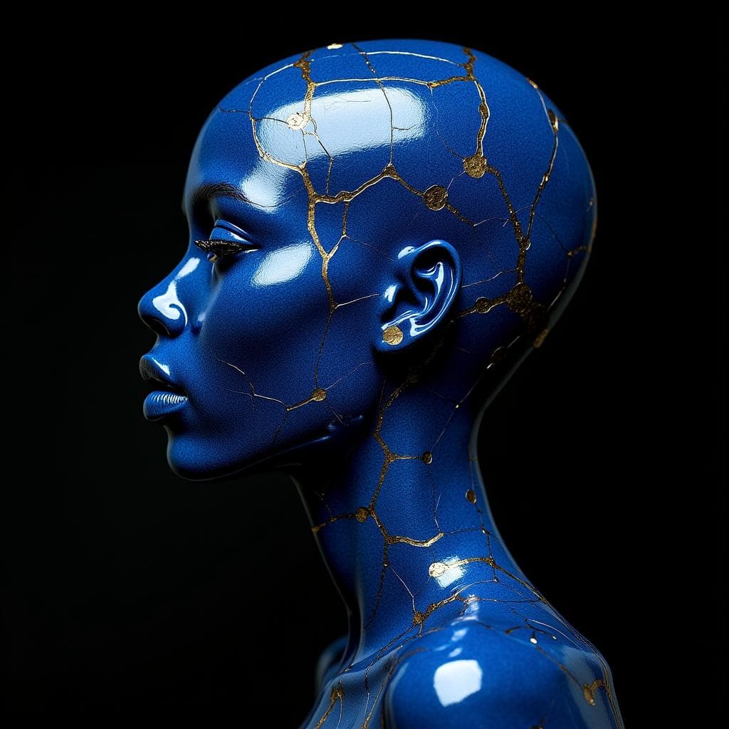 fashion studio shot,Afro American Modern Woman  model miming against invisible glass, hands pressed forward, face close to lens, wide-angle perspective, tan fitted outfit, white background, dramatic lighting, 24mm lens, Nikon Z7, f/8, ISO 100, 1/125s, expressive funky pose, shot by Juergen Teller